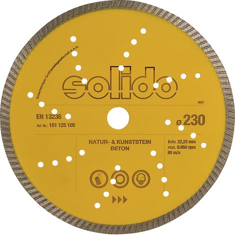 SOLIDO Diamant Trennscheibe 230 x 2.4 mm Beton Stein Baustellenmaterial (1/4)