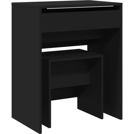 Maison Exclusive - Schminktisch mit Hocker Schwarz 60x40x113,5 cm