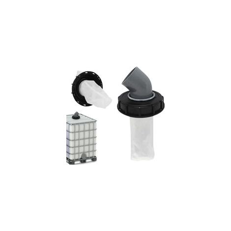 Coperchio angolato IBC DN 150 per sacco filtro acqua piovana, angolo di 45°, copertura per la protezione della qualità dell'acqua, Ø163mm (1/4)