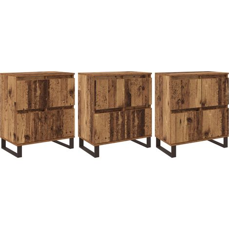 Maison Exclusive - Credenza 3 pcs Legno vecchio 60 x 35 x 70 cm