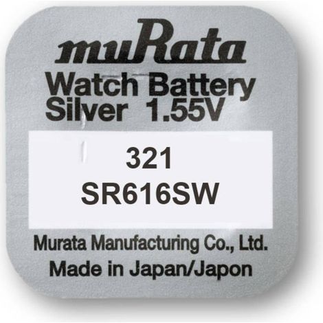 .Murata 317 SR616SW.
à l oxyde d argent.
1,5V.
2.15.0.0.
2.15.0.0.