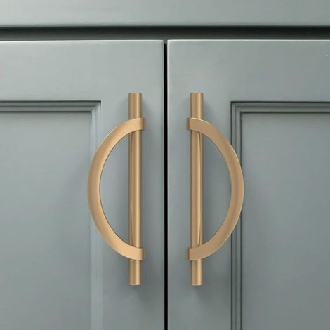 4 Pieces Kitchen Cabinet Handles Champagne Gold 128mm Zinc Alloy Furniture Handles with Screws, for Desks, Drawers, Cabinets, Cupboard (1/5)