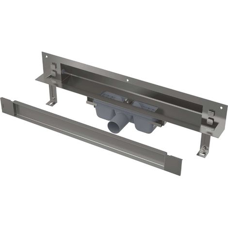 Alca Canaletas de desagüe - Sistema de desagüe Spa 85 cm, para montaje en pared, tapa para insertar azulejos, acero inoxidable APZ5-TWIN-850 (1/3)