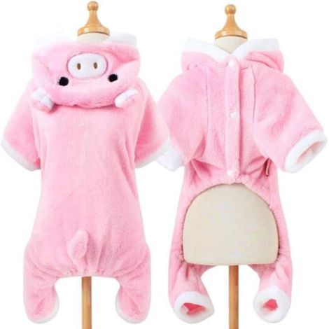 Vêtement pour chiot, tenue douce en velours, confortable pour petits chiens et animaux, rose et blanc, taille L (1/5)