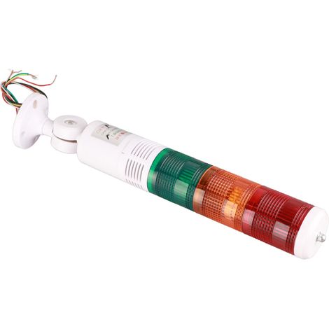 Lampe d'Avertissement LED 3 Couleurs Rouge Jaune Vert IP54 Pliable avec Alarme DC24V pour Usage Industriel (1/5)
