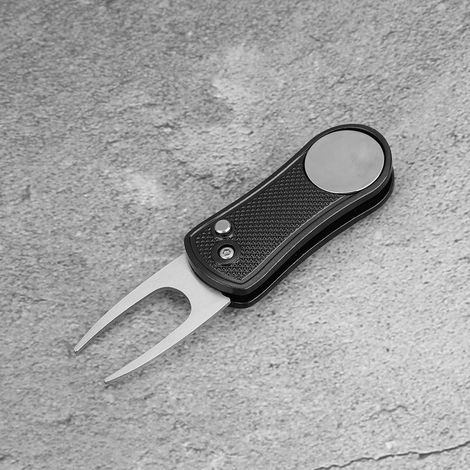Marqueur de balle de golf pliable en métal pour réparer les divots (noir) (1/5)