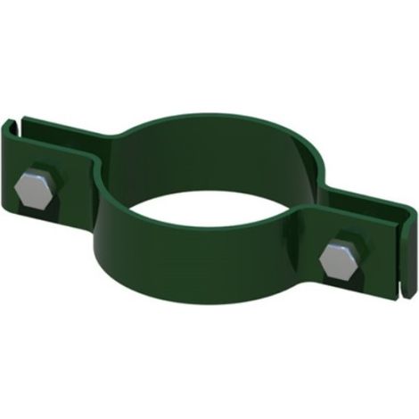 Kit 12 Pezzi - Collare VERDE in acciaio con bulloni per palo tondo 48mm recinzioni reti pannelli (1/2)
