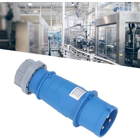 Fiche industrielle étanche à l'eau et à la poussière 32 A IP44, fiche droite encastrée, connecteur mâle aviation (1/5)