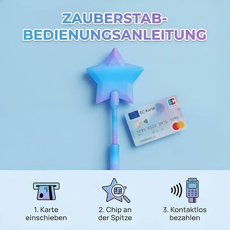 Baguette magique pour cartes de crédit, impression 3D pour carte bancaire, porte-carte amusant, baguette magique Tap to Pay pour payer et raves, farces (A) (1/5)