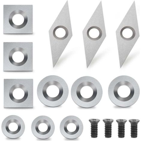 Plaquettes de Coupe en Carbure 12 pièces Outils Tournage Bois Inserts en Carbure Gouges Tournage Bois (1/5)