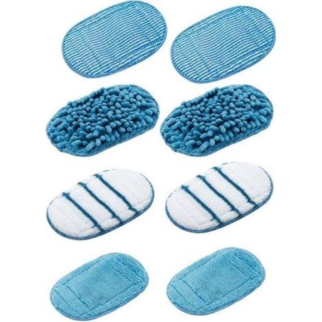 Lot de 8 chiffons de rechange en microfibre pour balai vapeur Black & Decker FSH10SM FSH10SMP (1/4)