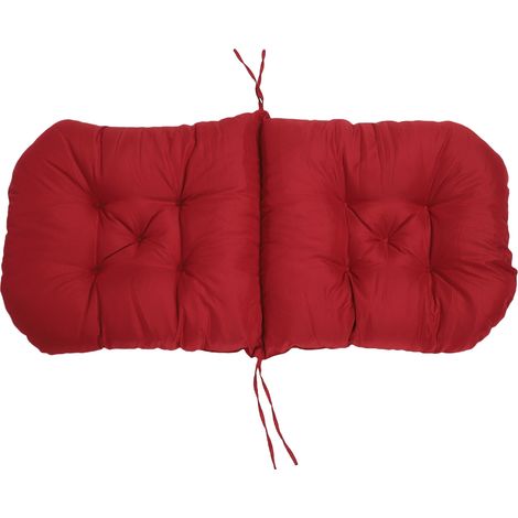 Coussin Fauteuil Basculant Imperméable Anti-UV Épais Capitonné Coussin Siège Chaise Bascule avec Attaches Rouge Bordeaux Intérieur Extérieur (1/5)