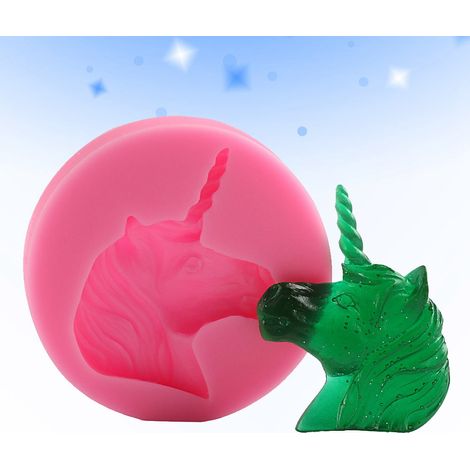 Moule à gâteau en silicone licorne pour décorer, réaliser soi-même des cupcakes, des desserts et de la pâte à sucre (01) (1/5)