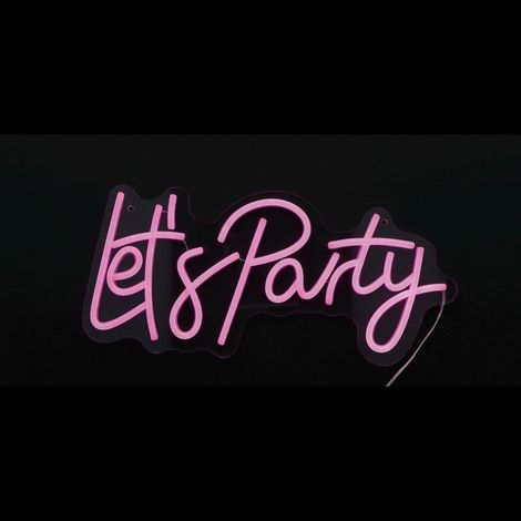 Ad Trend Insegna Neon LED "Let's Party" 18 x 40 Cm Decorazione Luminosa da Parete (1/2)