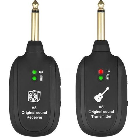 Recepteur de systeme sans fil pour guitare UHF integre rechargeable (1/3)