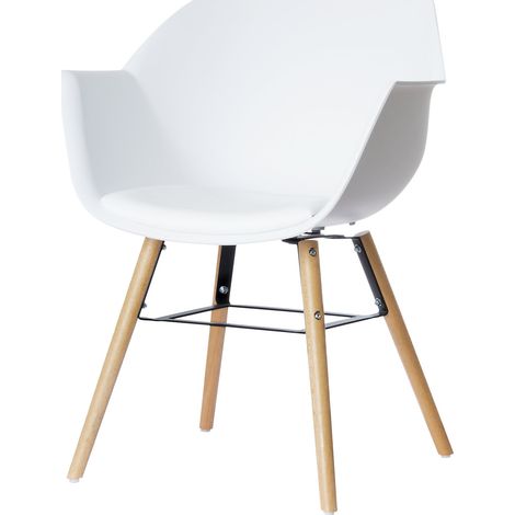 meet, Chaise WISEMAN, avec coussin, lot de 2, blanc (1/4)