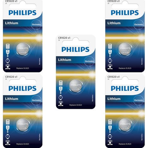 .5 Piles Philips CR1620.