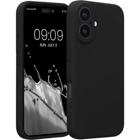 Kompatible Hülle für Apple iPhone 16 – Handyhülle, weicher TPU-Silikon-Schutz – Schwarz (1/5)
