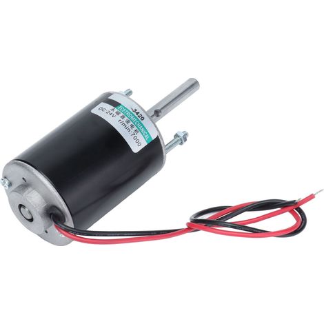 Moteur DC 43mm 24V 7000RPM haute vitesse, roulements à billes, rotation horaire/antihoraire pour applications industrielles.