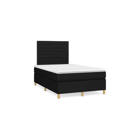 Sommier à lattes de lit avec matelas Noir 120x200 Tissu (1/5)