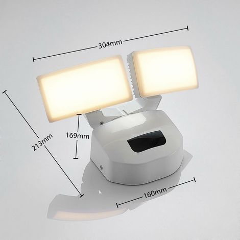 [GEBRAUCHT] B-Ware Lindby Led Außen Wandleuchte Nikias Wandleuchte Außenlampe Sensor 2 Flammig Weiß