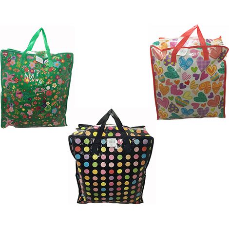 Borsa per la spesa shopping riutilizzabile con cerniera stampata 55 cm (1/2)