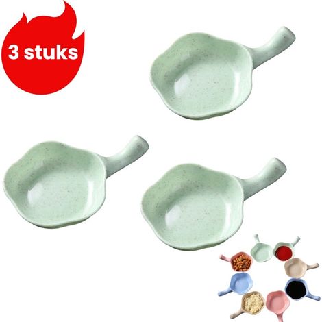 Ensemble de 3 bols de service pour sauce soja vinaigre épices fondue saumon et wasabi vert (1/5)