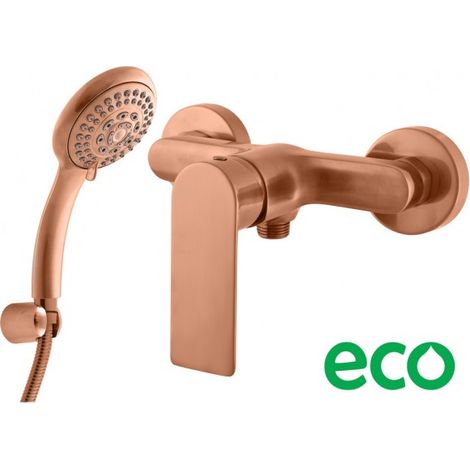 Mitigeur douche mural NIL en laiton rose gold brossé-Doré-Doré-- (1/5)