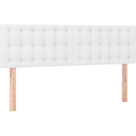 Testiera per dormire accessorio per camera da letto imbottita in 2 parti 72 x 5 x 78/88 cm bianco sintetico TDL0206589