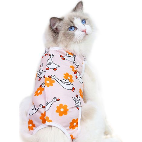 1 combinaison de rééducation pour chat, tissu respirant et élastique, anti-chute, anti-léchage, pour soins postopératoires (1/5)