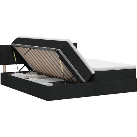 Maison Exclusive - Lit de Rangement avec tête de lit 2 pc Noir Cuir synthétique (1/5)