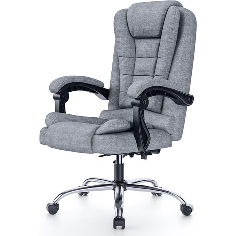 Ergonomic Executive Office Chair Fabric High Back Computer Desk Chair with Reclining Grey (1/5)