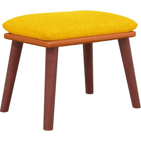 vidaXL Poggiapiedi Giallo Senape 45x29,5x35 cm in Tessuto e Similpelle (1/5)