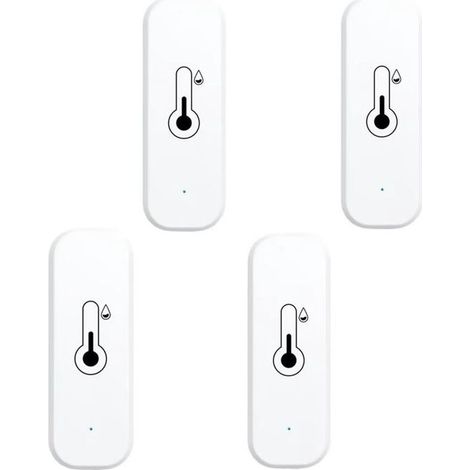 Lot de 4 thermomètres hygromètres Wi-Fi - Mesure température et humidité - Notifications sur application - Surveillance à distance - Station météo connectée (1/5)