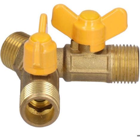 Válvula de gas de tres vías – fácil instalación – material de latón duradero – resistente a la corrosión – conexión de rosca externa