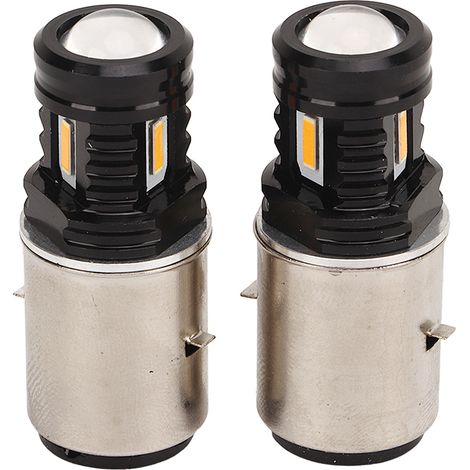 Paire d'ampoules LED moto 120W 12-24V DC ultra lumineuses, phare universel pour ATV UTV moto, lumière jaune 3000K (1/5)