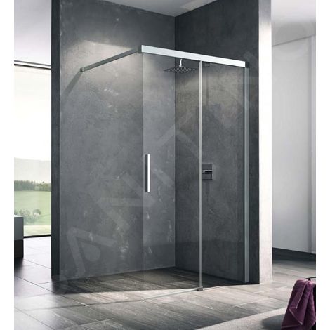 Kermi NICA - Paroi de douche Walk-In, 120x200 cm, coulissante, droite, argent brillant/verre transparent NIJ2R12020VPK (1/3)