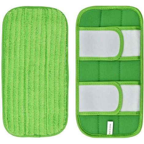 Lot de 2 éponges lavables réutilisables avec têtes interchangeables en microfibre – Compatible avec les balais Swiffer Sweeper – Idéal pour sols durs et surfaces lisses (noir)
