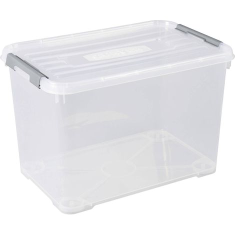 [GEBRAUCHT] B-Ware Curver Kunststoffbox Aufbewahrungsbox HANDY geschlossen 65l transparent