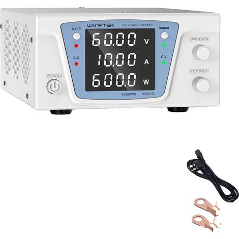 Fuente de alimentación, voltaje ajustable, alta capacidad de corriente, KPS6010D 60V 10A (1/2)