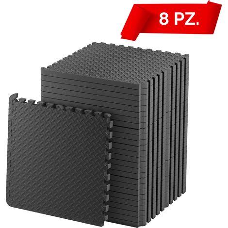 TAPPETO PUZZLE FITNESS TAPPETINO TATAMI PALESTRA MULTIUSO SCHIUMA 8PEZZI 60X60CM (1/3)