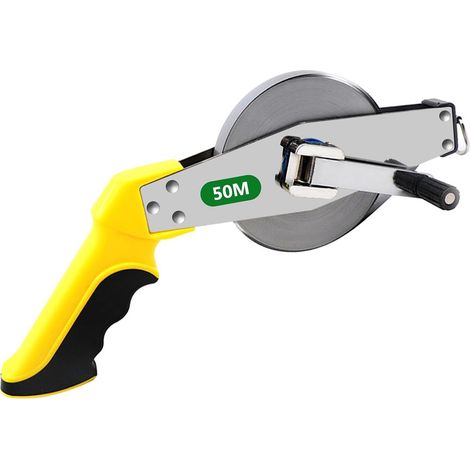 Mètre Ruban 50m, Mètre À Ruban En Acier, Ruban Metre Millimétrique À Cadre Ouvert, Pour Jardin, Piscines, Couloirs, Chantier, Mesure De Grande Surface (1/5)