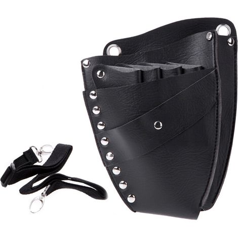 Lntyq Ceinture de Coiffure Sac en Cuir Sac Multifonctionnel Outil de Maquillage Beau Sac de Coiffure Ensemble Ciseaux de Coiffure Ensemble Ciseaux, Pinces, Peignes