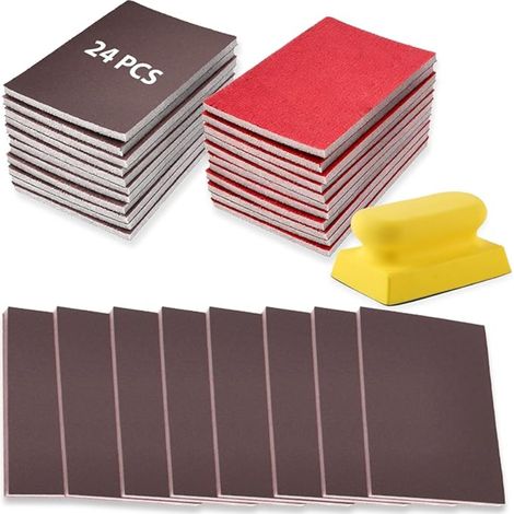 Éponge Abrasive Bloc de ponçage, Grains 180-3000 Éponges abrasives Flexibles, pour Bois et Manuel métal Peinture Voiture (1/5)