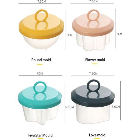 Lot de 4 moules à œufs pochés en silicone, cuiseur à œufs antiadhésif, idéal pour la préparation de sandwichs aux œufs pour le petit-déjeuner (1/5)