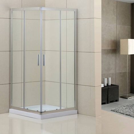 Box doccia ad incastro serie Bergamo 80 x 80 cm cristallo 6 mm (1/4)