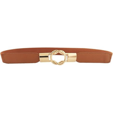 Robe moulante pour femme, ceinture élastique tendance à la taille et boucle dorée