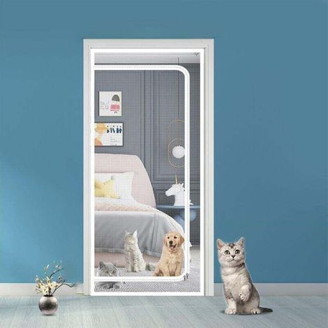 Porte Moustiquaire Anti-Fugue pour Chats, Filet De Protection À Fermeture Éclair, Accessoires pour Animaux pour Salon Cuisine Chambre (1/3)