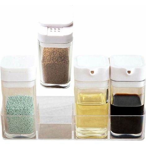 Organisateur de contenants à Condiments - 4 pièces salière pour Cuisine,Fournitures de Cuisine durables pour Stocker des épices, assaisonnements, Condiments, poivrons pour la Maison (1/4)