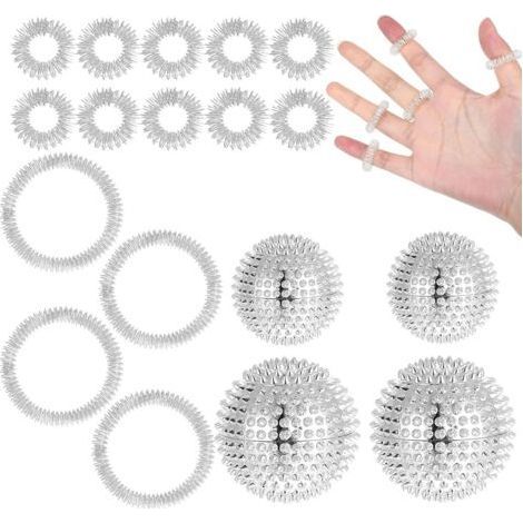 Skills Borderline Set mit 4 Igelbällen (32 mm und 47 mm Durchmesser), 10 Akupressurringen und 4 kabellosen Druckarmbändern die Massagebälle können zur Massage verwendet werden (1/5)